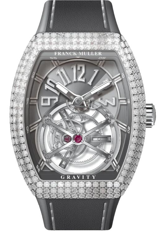 Best FRANCK MULLER Vanguard Gravity Tourbillon Steel Diamond Case V 45 T GR CS D (TT) (AC) (TT.BLC AC) Replica Watch